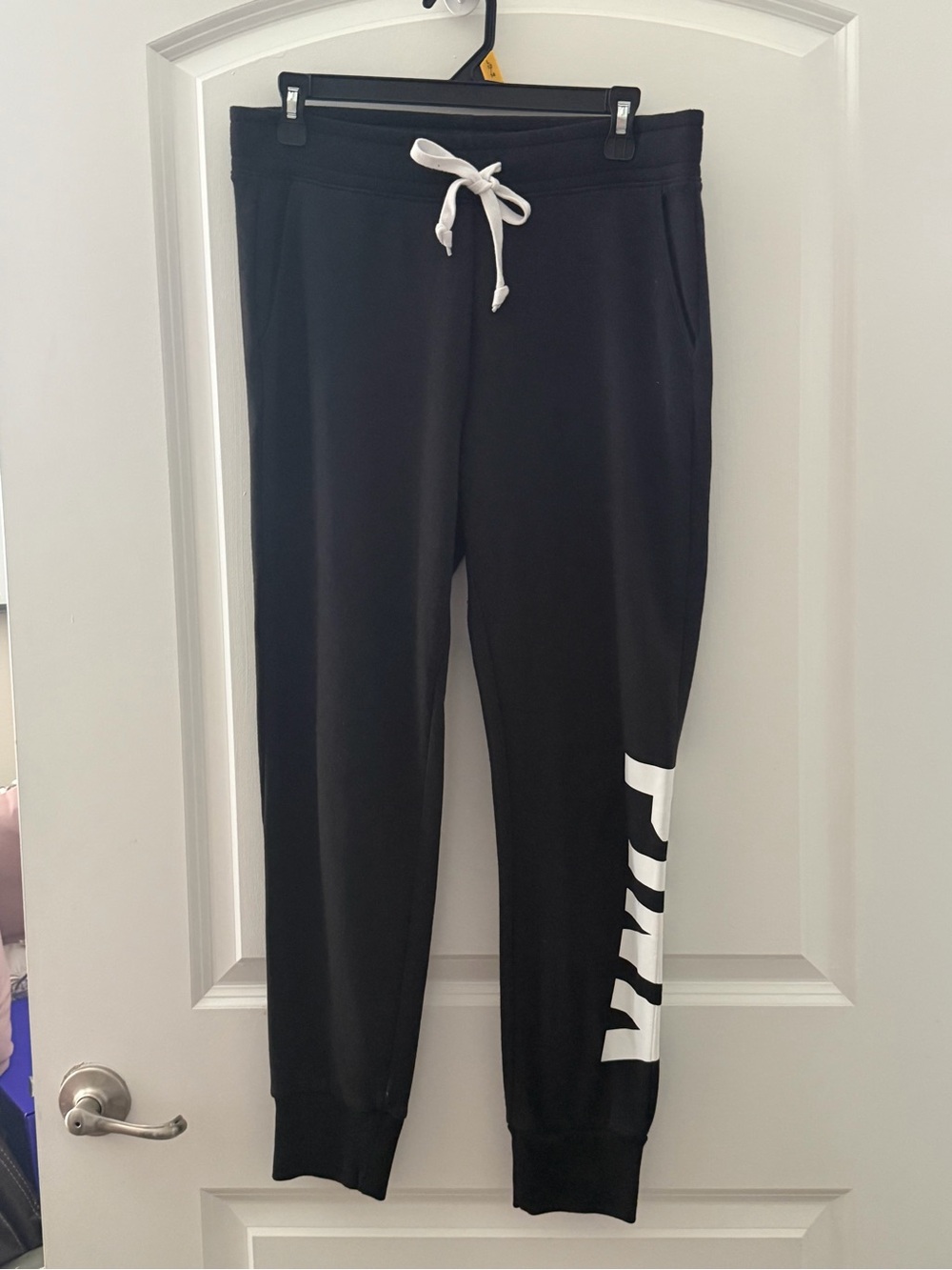 PINK Victoria's Secret Black Zip Hoodie with White Logo - Picture 3 of 7